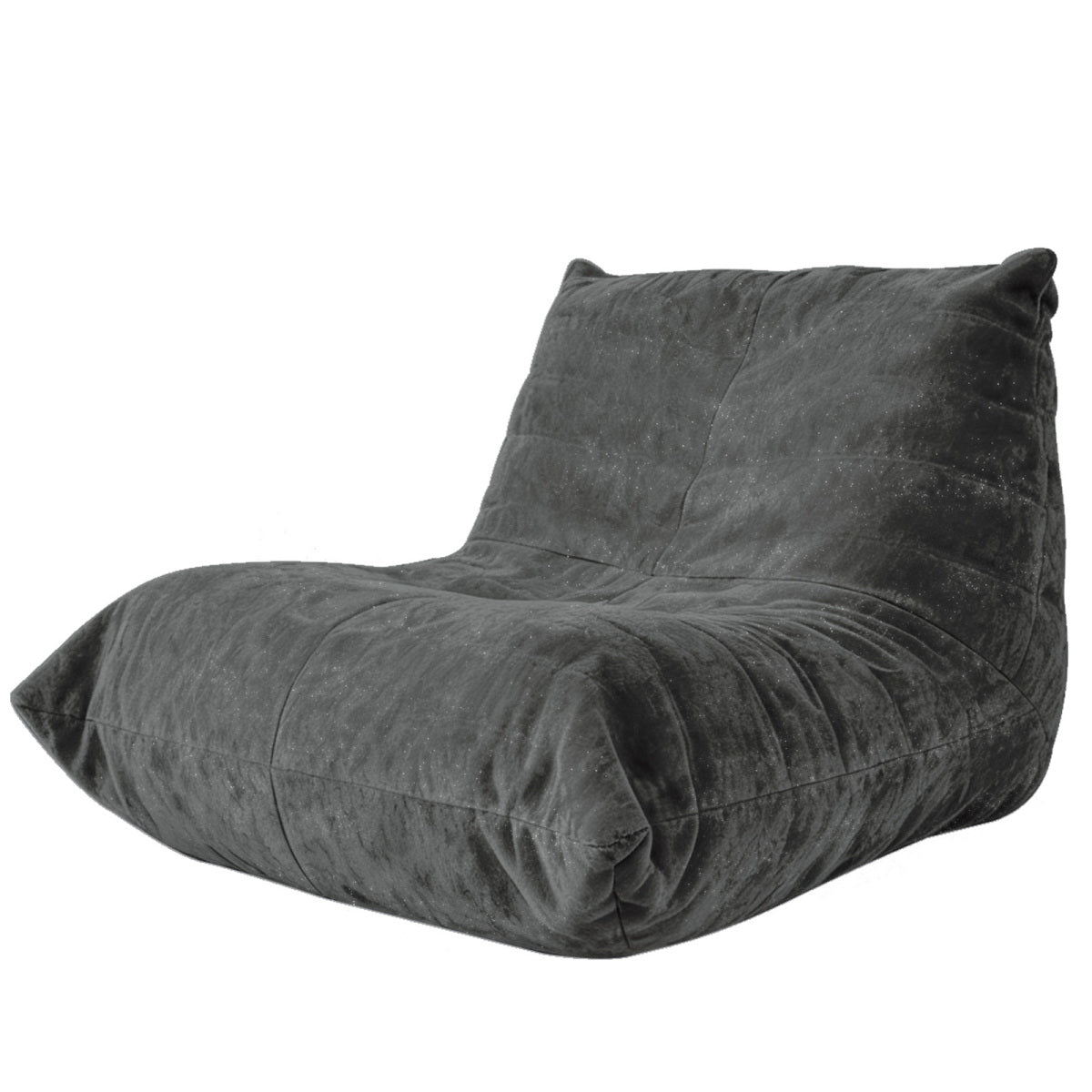 Ergonomischer Sitzsack Sessel mit 5-Zonen-Körperunterstützung, Bean Bag Chair aus Chenille-Stoff, Grau