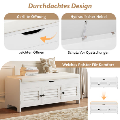 Moderne schuhbank mit sitzfläche, Eingangsbereich, Wohnzimmer, flurmöbel, Weiß