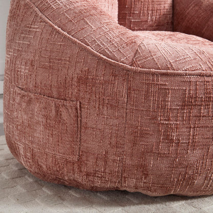 Sitzsack Sofa Stuhl für Erwachsene mit Fußstütze, Rosa
