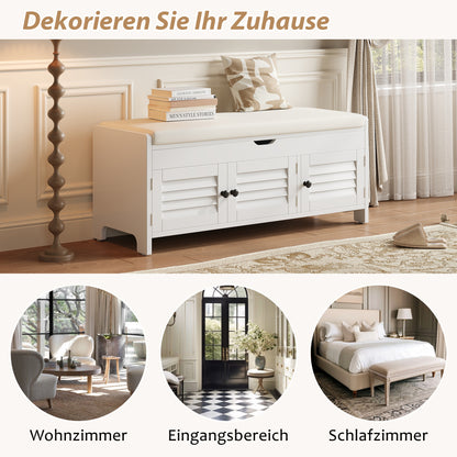 Moderne schuhbank mit sitzfläche, Eingangsbereich, Wohnzimmer, flurmöbel, Weiß