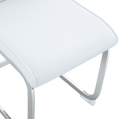 Elegantes Design im europäischen Stil: 2 in einer Kiste, weiße PU-Komfortkissen und silberne Metallbeine