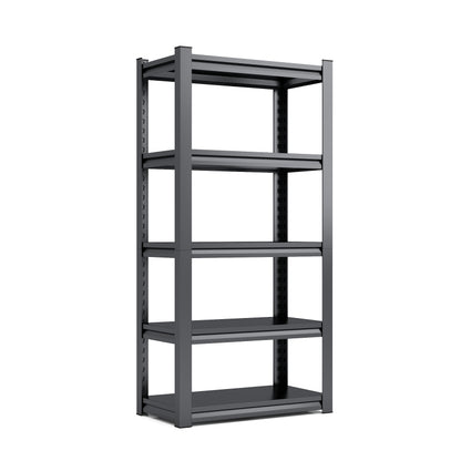 H160cm 5-Etagen Metallregal 650kg Tragkraft,Industrielles Schwerlastregal aus Stahl,Höhenverstellbar für Garage, Lager & Haushalt,Holzfreies Design, kratzgeschützt, H160cm × B80cm × T40cm