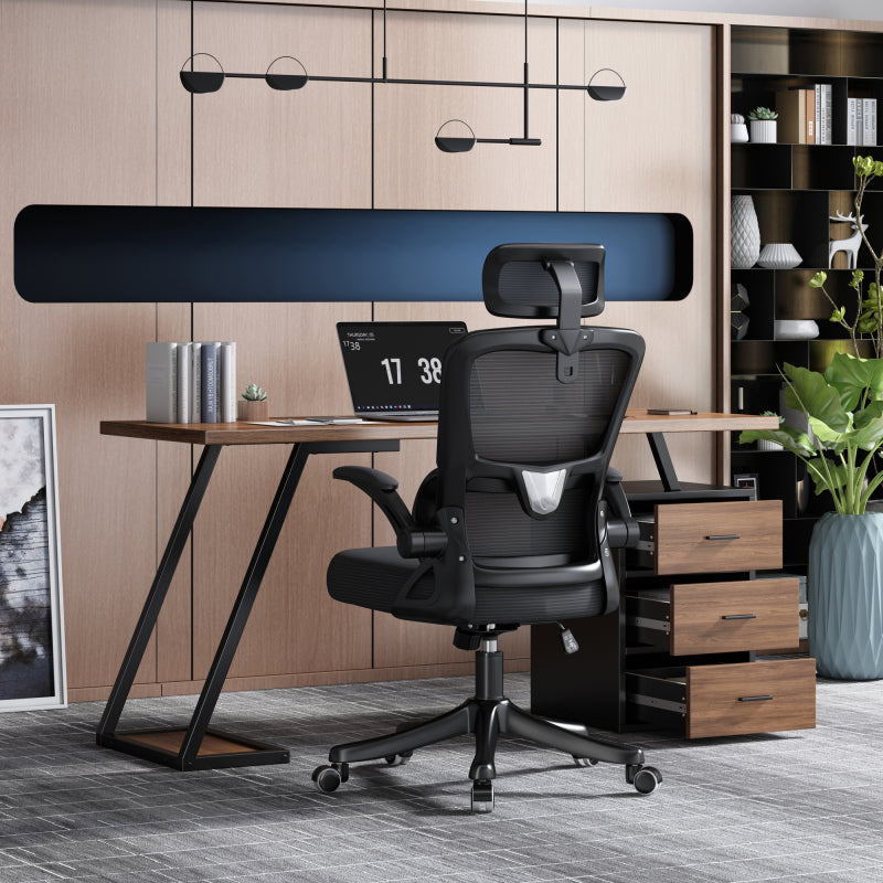 Bürotisch Arbeitstisch Ablage Basteltisch Industrial Schreibtisch 138.5cm mit 3 Schubladen
