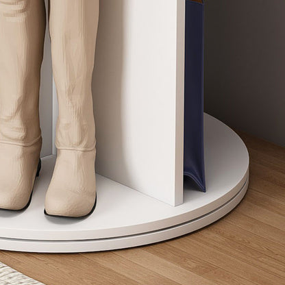 Drehbares Schuhregal 6 Etagen, 360°, Stiefelfach, 24 Paar, Weiß, 161 cm hoch