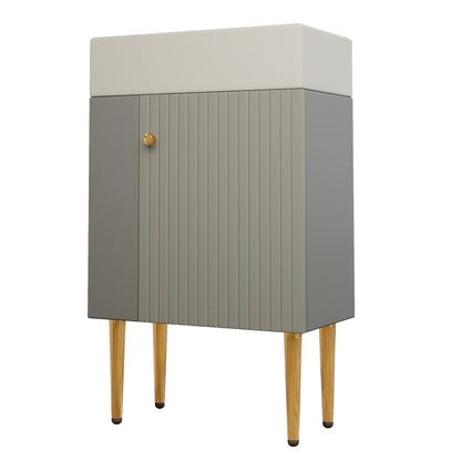 Badezimmermöbel Waschbecken mit Waschtischunterschrank 55 cm , Waschtischunterschrank , Kleine Gästebad Möbel ,hellgrau
