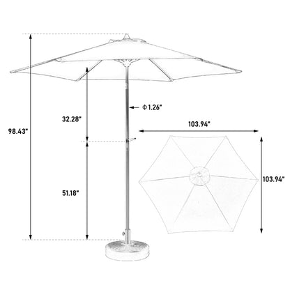 14.8 Ft Double Sided Outdoor Umbrella Rectangular Large with Crank (Navy Blue)(No Base)
