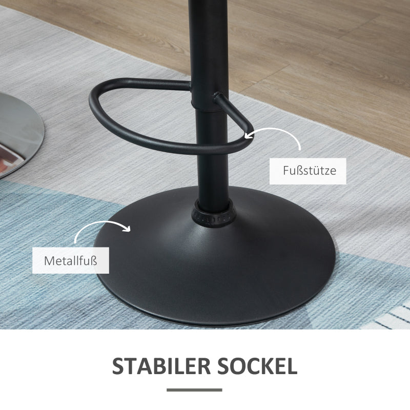2er-Set Barhocker drehbare Barstühle mit Lehne höhenverstellbar Samt Touch Schwarz