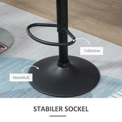 2er-Set Barhocker drehbare Barstühle mit Lehne höhenverstellbar Samt Touch Schwarz