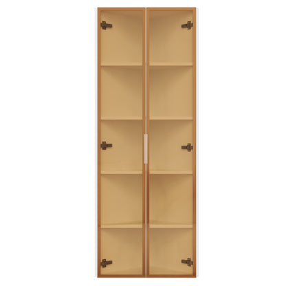 Eckvitrine 62x35x160cm Weiß mit LED – Staubgeschützte Glasvitrine aus Sicherheitsglas & MDF, moderner Eckschrank mit Soft-Close-Türen