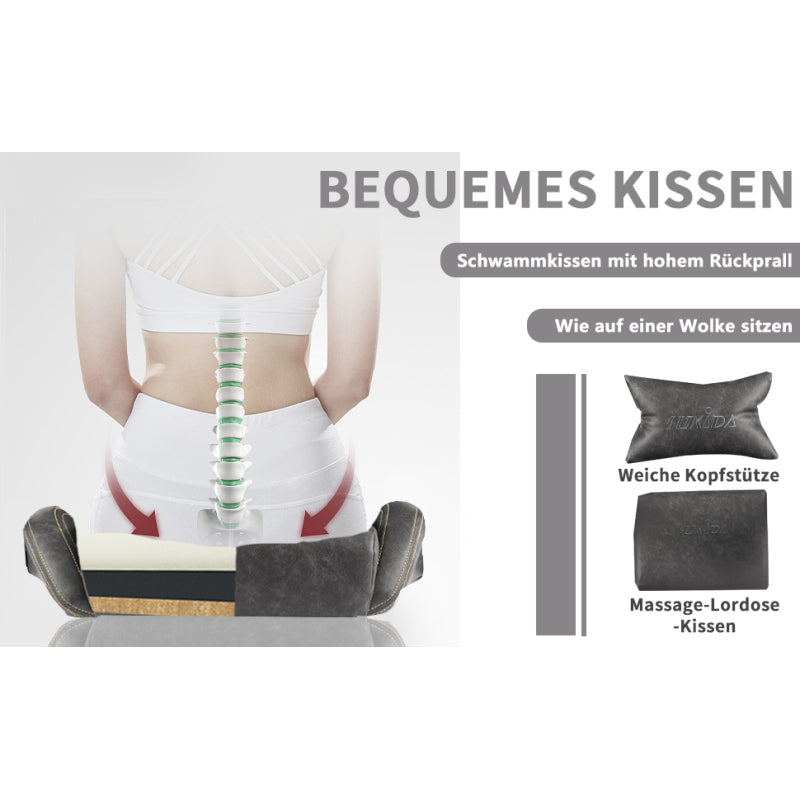 Gaming Stuhl Computerstuhl Ergonomischer Gaming Chair mit Fußstütze Bürostuhl Ergonomischer Computerstuhl mit Lendenwirbelstütze Grey