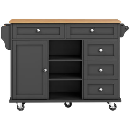 Speisewagen (134 x 46 x 92 cm), moderner und einfacher schwarzer Speisewagen, Schubladen-Aufbewahrungsschrank-Kombination, mobiles und festes Dual-Use-Design, geeignet für Heimküchen
