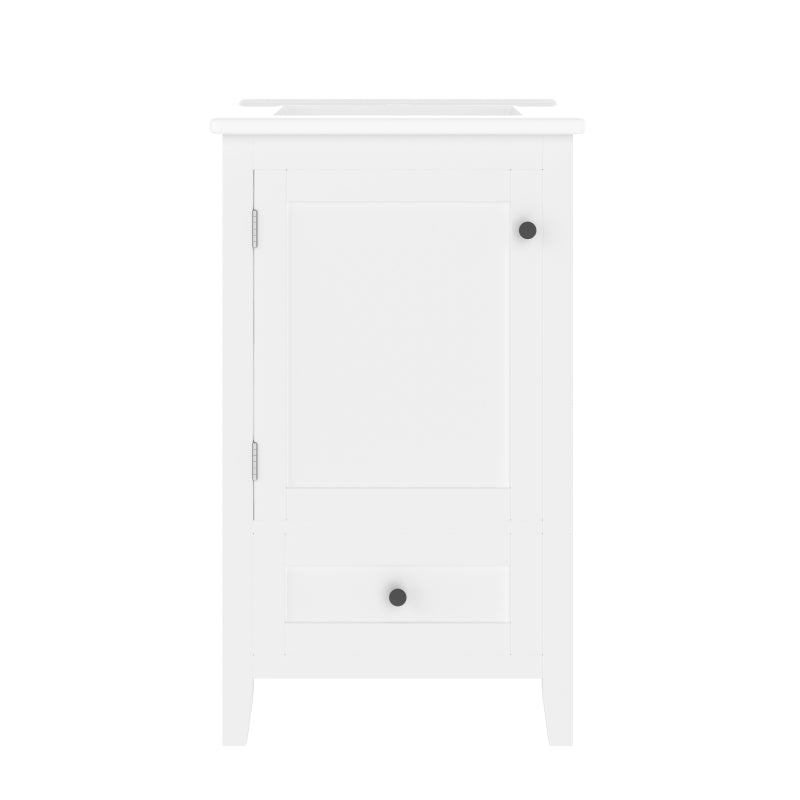 51x46x85cm Bodenstehender Badezimmerschrank mit Waschbe, Waschtisch,komplett lackiert, Türablage, geräuschlose Schublade mit großem Fassungsvermögen, verstellbares Regal, Keramikwaschbecken, weiß