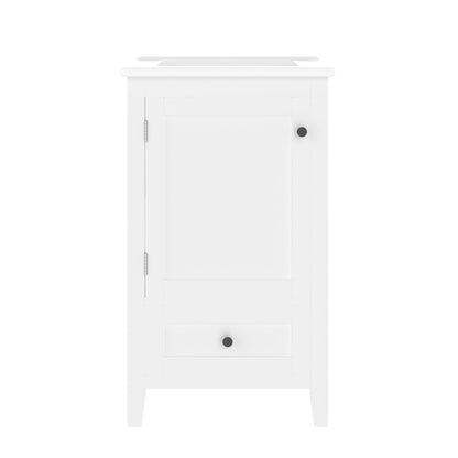 51x46x85cm Bodenstehender Badezimmerschrank mit Waschbe, Waschtisch,komplett lackiert, Türablage, geräuschlose Schublade mit großem Fassungsvermögen, verstellbares Regal, Keramikwaschbecken, weiß