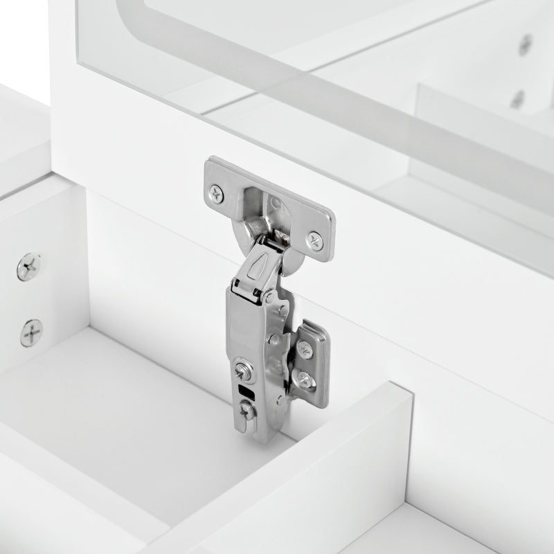 Drehbarer Schminktisch mit LED-Beleuchtung, weiß