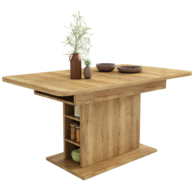 Ausziehbarer Esstisch, L110/130*W70*H75, Esstisch mit Stauraum, Natur