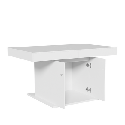 Ausziehbarer Esstisch, L140/180*W80*H76cm, Weiß