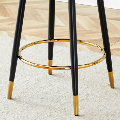 360° drehbarer Barstuhl. Hellgraue und braune Plätze Kissen, PU-Material, bequeme Padded Bar Stuhl, Eine Box von 2 Packungen.