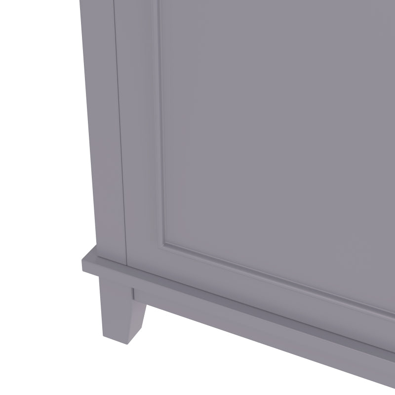 51x34x83cmBodenstehender Badezimmerschrank, Waschtisch, komplett lackiert, Türregale, verstellbare Regale, integriertes Keramikwaschbecken, geeignet für kleine Räume, Grau