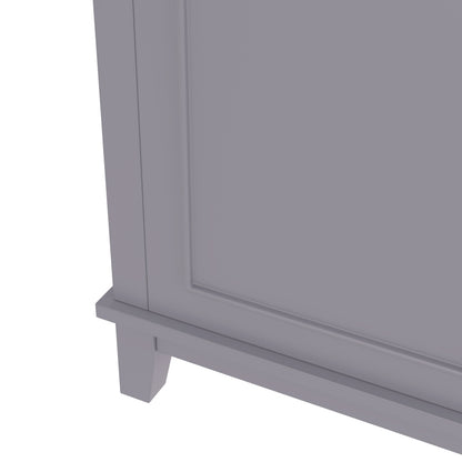 51x34x83cmBodenstehender Badezimmerschrank, Waschtisch, komplett lackiert, Türregale, verstellbare Regale, integriertes Keramikwaschbecken, geeignet für kleine Räume, Grau