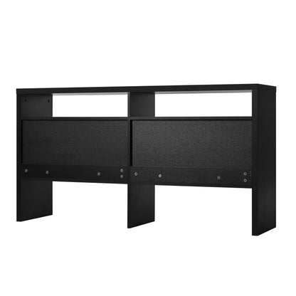 Kommode / Sideboard / Flurschrank mit 2 offenen Fächern und 4 Türen, Schwarz