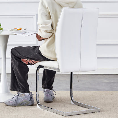 Elegantes Design im europäischen Stil: 2 in einer Kiste, weiße PU-Komfortkissen und silberne Metallbeine