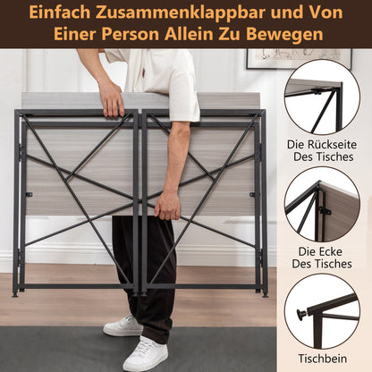 Klappbarer Schreibtisch 99x50cm – Computertisch Faltbar & Platzsparend in 8 Sek. Montiert, MDF Holzoptik für Home Office & Büro, Natur