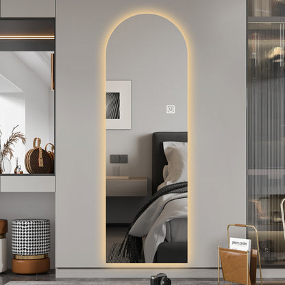 LED Spiegel 165x50 cm, Wandspiegel Randlos, Dimmbar (Warm-/Kaltweiß), Ganzkörperspiegel mit Beleuchtung