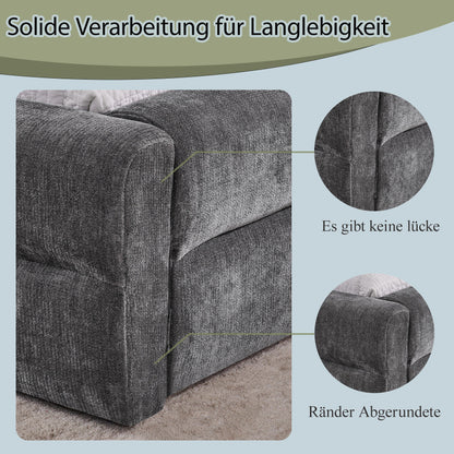 Doppelbett 160×200cm, Chenillestoff, komfortable Rückenlehne, robustes Eukalyptus- und Eisengestell, einfach zu montieren, Dark Gray (ohne Matratze)