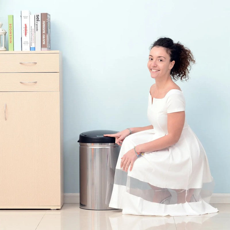 Automatik Sensor Mülleimer Abfalleimer IR Sensor, Rund, 30L, Optionaler Inneneimer, Edelstahl