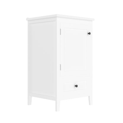 51x46x85cm Bodenstehender Badezimmerschrank mit Waschbe, Waschtisch,komplett lackiert, Türablage, geräuschlose Schublade mit großem Fassungsvermögen, verstellbares Regal, Keramikwaschbecken, weiß