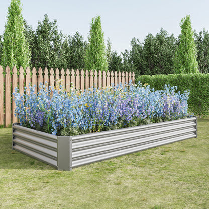 Hochbeet Metall Pflanzenbeet, Hochbeete für Garten aus robustem Stahlblech mit stabilem Design, Rostschutz und Langer Haltbarkeit, Hochbeet Bausatz ohne Boden, Ideal für Gemüse, Kräuter & Blumen Anthr