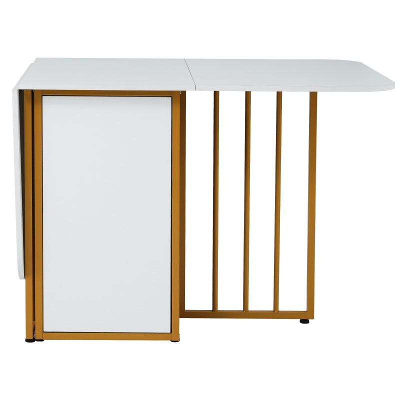 Essgruppe, (Set mit Esstisch, 6 Stühlen), Weiß und Gold