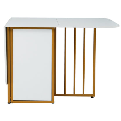 Essgruppe, (Set mit Esstisch, 6 Stühlen), Weiß und Gold