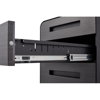 3 Drawer Mobile File Cabinet Under Desk Office,Simple Style Versatile Storage Cabinet for Legal/Letter/A4 Files, 5 Wheel Design Anti-Tilting Cold Rolled Steel Waterproof Moisture-Proof Black
