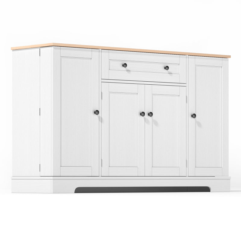 Multifunktionales Küchenbuffet – 138 cm Sideboard mit Schublade, Regaltüren & verstellbaren Einlegeböden – Modernes Design mit Kippschutz, ideal für Küche, Wohnzimmer & Schlafzimmer