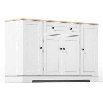 Multifunktionales Küchenbuffet – 138 cm Sideboard mit Schublade, Regaltüren & verstellbaren Einlegeböden – Modernes Design mit Kippschutz, ideal für Küche, Wohnzimmer & Schlafzimmer