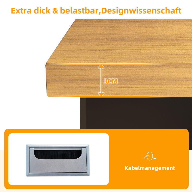 Eckschreibtisch mit integriertem Tierhaus, L-förmig oder einteilig, flexible Montage, Eckschreibtisch für Home Office mit XL-Tierhöhle, Black