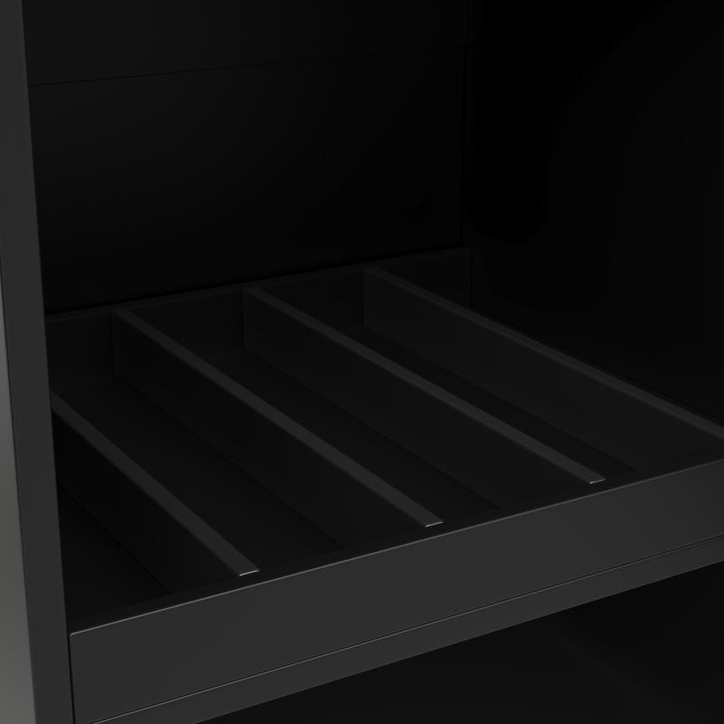 Um 360° drehbarer Bartisch (Hauptkörper 105 x 39 x 102 cm), mit 2 Schubladen und Schiebetürschrank, 3 Ebenen offener Stauraum, geeignet für Esszimmer/Arbeitszimmer/Wohnzimmer usw