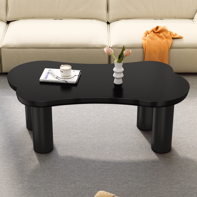 Unregelmäßiger Couchtisch in Knochenform mit 2 kleinen Bänken, großer Couchtisch L 113 cm, B 58 cm, H 40,5 cm, Tischplatte aus MDF und Beine aus PVC mit Filzboden, unregelmäßiger Couchtisch