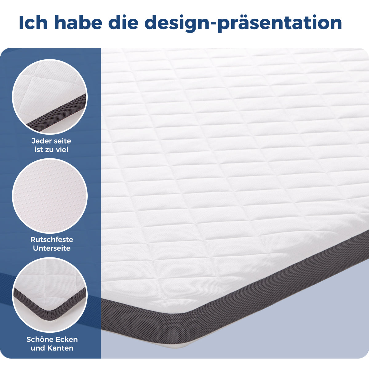 Schaummatratze 120x200 cm, Wendbar H3/H4, 20 cm hoch, Öko-TEX zertifiziert