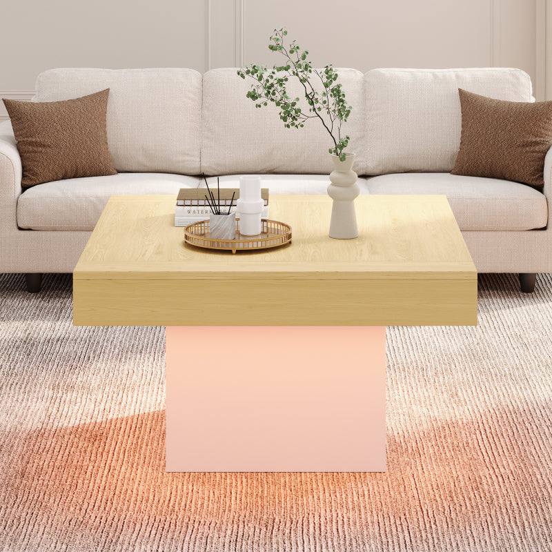 Kreativer LED-Couchtisch in Pilzform, 70x70x40 cm – Stilvoller, quadratischer Beistelltisch, 30 kg Tragkraft, modernes Design für Wohnzimmer