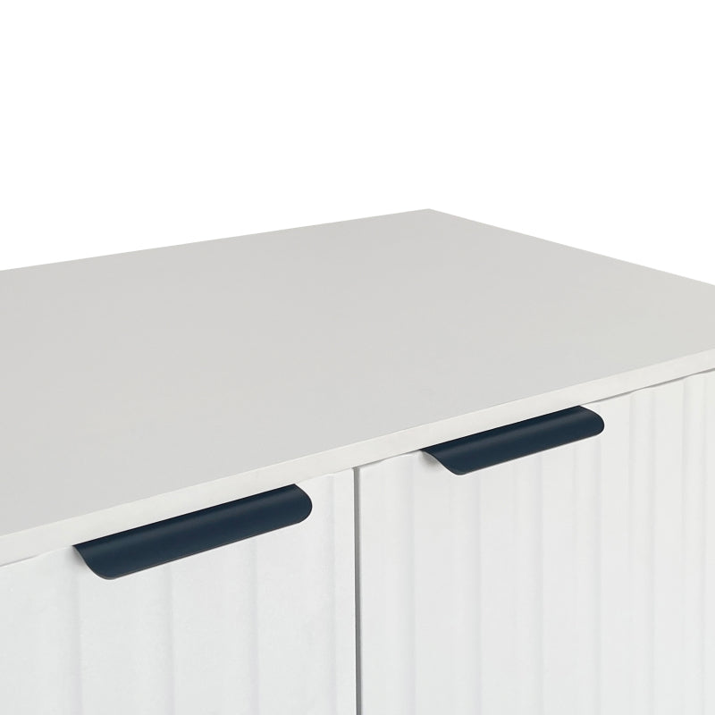 Moderne Sideboard Kommode mit 2 Türen in Vakuum-Formgebung, Standschrank Lagerung Schrank mit Metallgriffen und Rahmenbeinen, geeignet für Wohnzimmer, Flur und Esszimmer