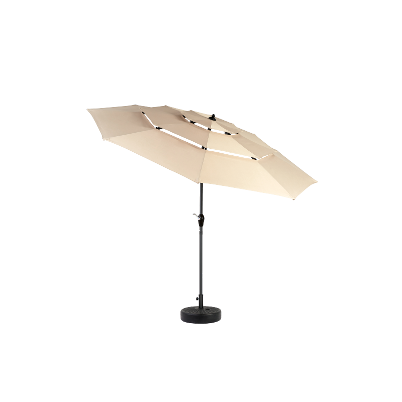 14.8 Ft Double Sided Outdoor Umbrella Rectangular Large with Crank(khaki)(No Base)