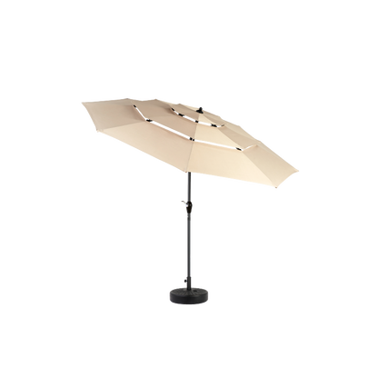 14.8 Ft Double Sided Outdoor Umbrella Rectangular Large with Crank(khaki)(No Base)
