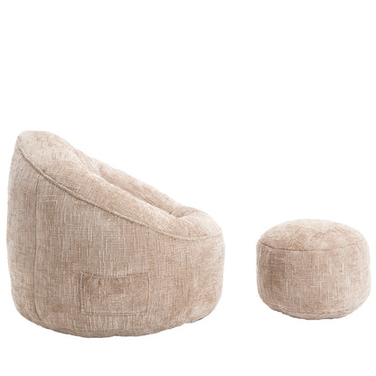 Sitzsack Sofa Stuhl für Erwachsene mit Fußstütze, Khaki