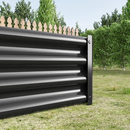 Hochbeet Metall Pflanzenbeet, Hochbeete für Garten aus robustem Stahlblech mit stabilem Design, Rostschutz und Langer Haltbarkeit, Hochbeet Bausatz ohne Boden, Ideal für Gemüse, Kräuter & Blumen Anthr