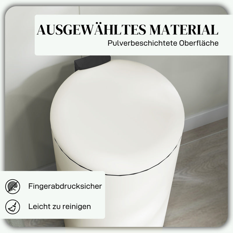 Mülleimer 30 L Treteimer Kosmetikeimer Abfalleimer mit Deckel und Fußpedal, Müllbehälter mit Inneneimer, für Wohnzimmer, Büro