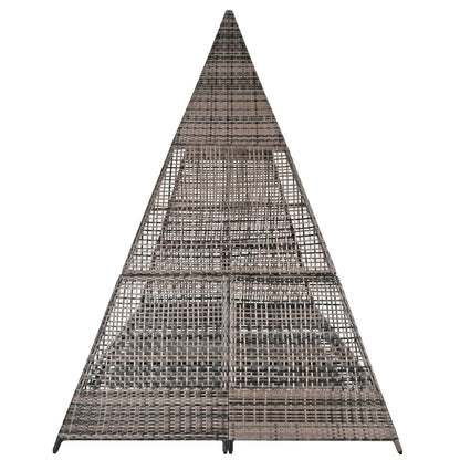 Gartenlounge-Set, Rattanzelt, geeignet für 2–4 Personen, inklusive aller Sitzkissen und Kissen, graues Rattan, beiger Türvorhang, Sitzkissen mit Reißverschluss, daher abnehmbar und waschbar