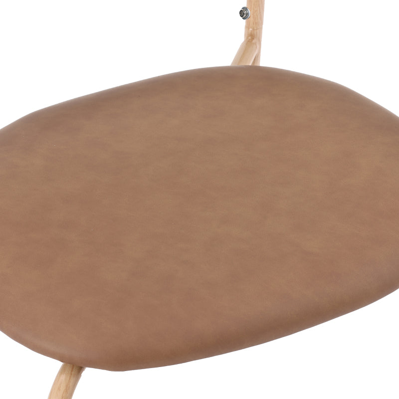 4er set Esszimmerstuhl, moderner, einfacher Freizeitstuhl mit vier Stützbeinen aus Metall, Rattan-Freizeitstuhl, Wohnzimmer- und Schlafzimmerstuhl, Braun