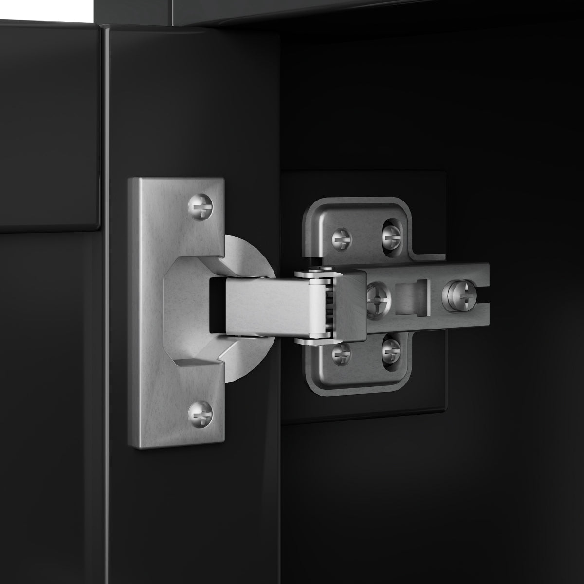 Badezimmerschrank 73x45,5x83,5 cm mit Keramikwaschbecken, 3 Soft-Close-Schubladen, Türregal, verstellbarem Fach, Schwarz